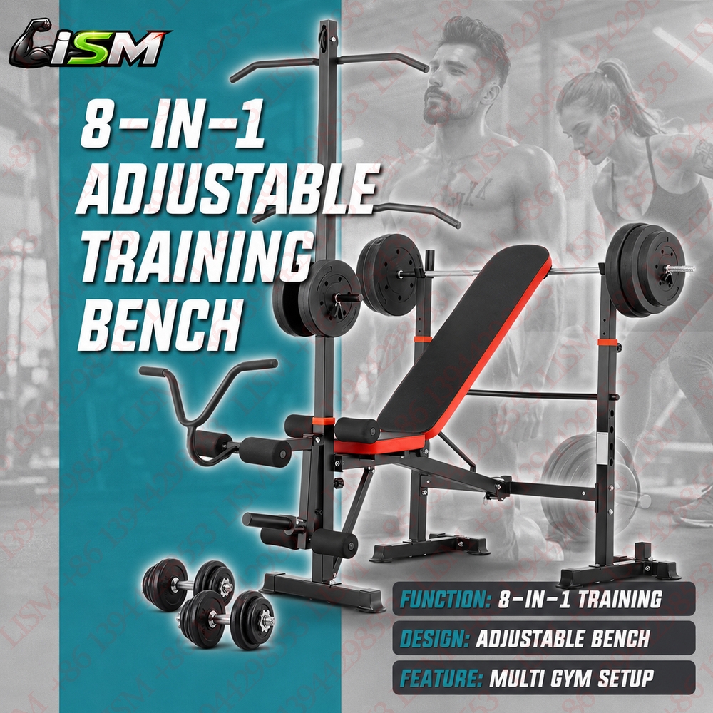 Home Gym Leg Extension - 8-in-1 Adjustable Weight Bench 1500LB LAT