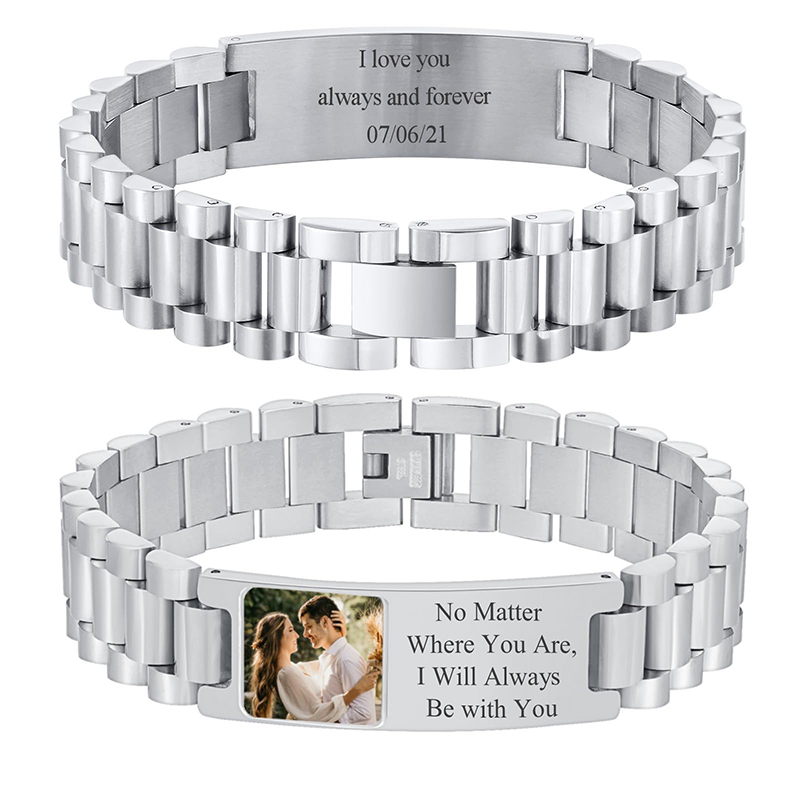 Home Gym App - Custom Picture Text Bracelet Watch Band