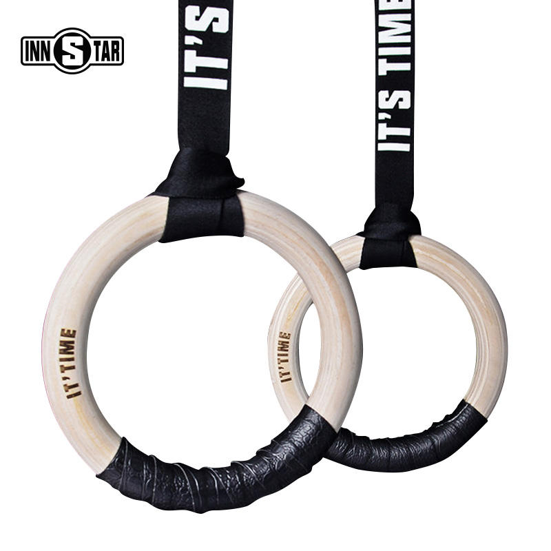 Gymnastic Rings Wooden - Core Strength Exercise Gymnastic Fitness Rings