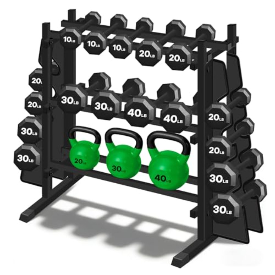 Home Gym Leg Extension - 3-Tier Heavy Duty Dumbbell Rack 1200