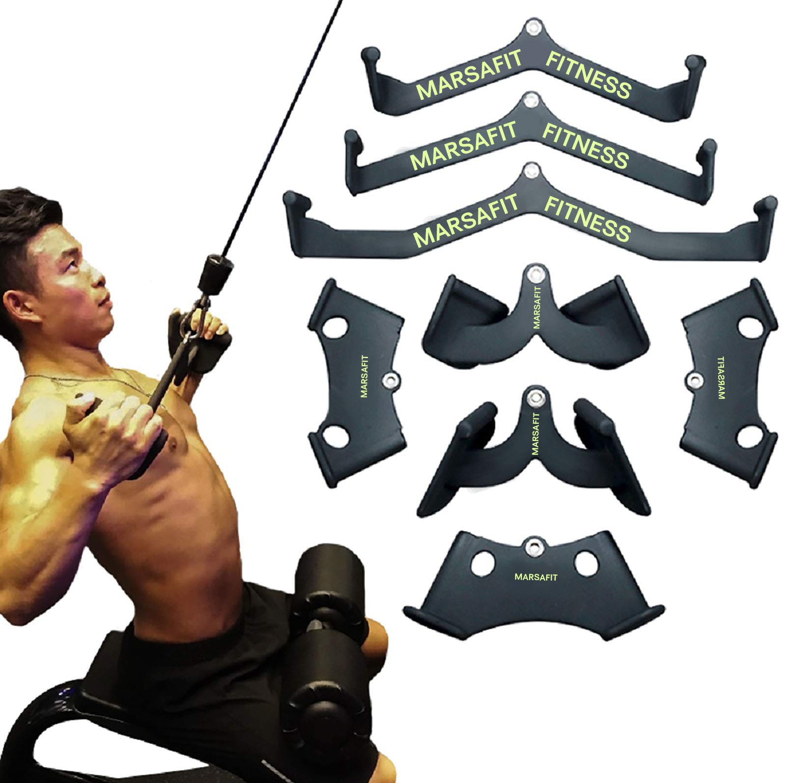 Home Gym Weight Machine - Lat Pull Down Bar Rowing Handle