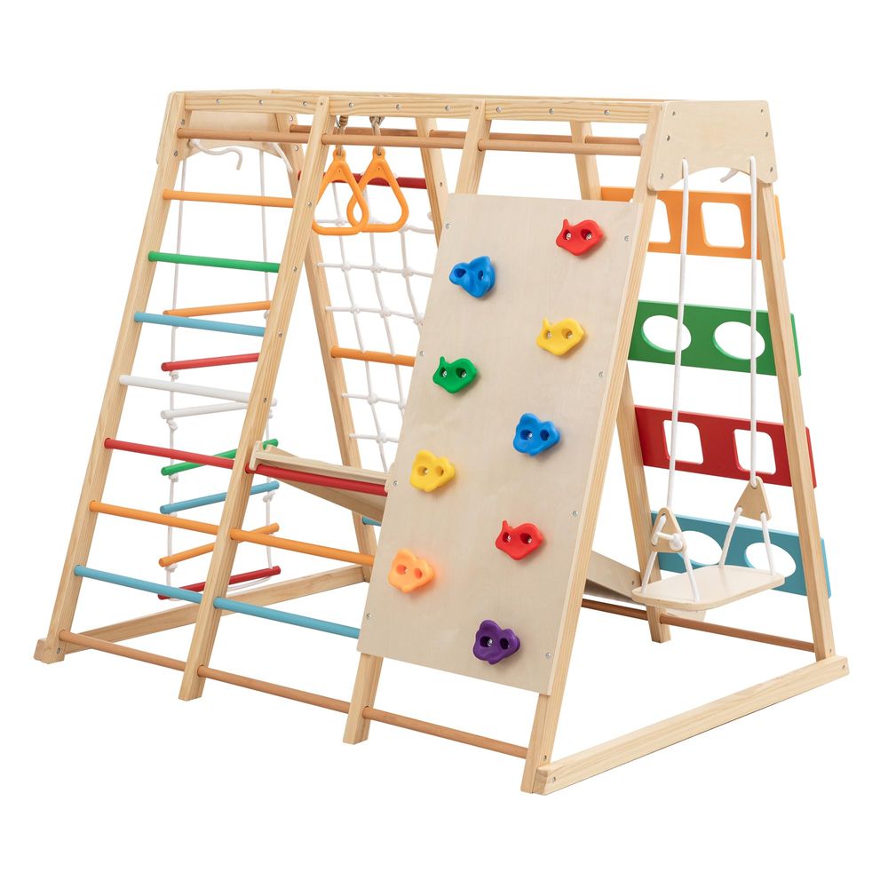 Gymnastic Rings Wooden - Ladder Wall Gym amp Climber Featuring