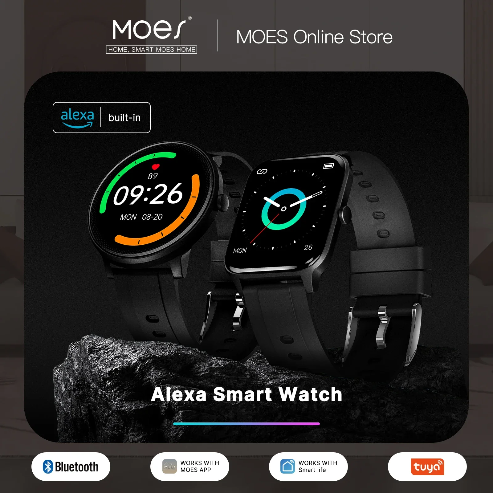 Home Gym App - MOES Smart Watch Alexa Built-in Fitness