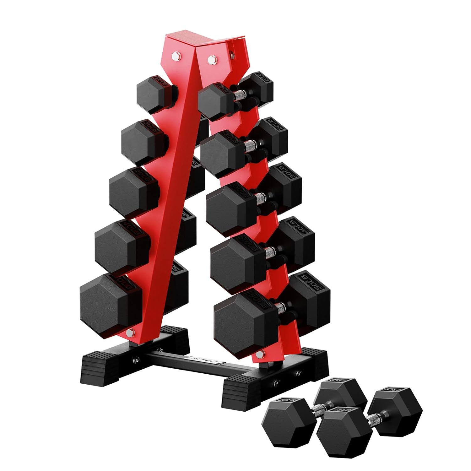 Hex Dumbbell Set - 250LB/300LB/350LB/550LB/650LB Rubber Hex Dumbbell Sets with