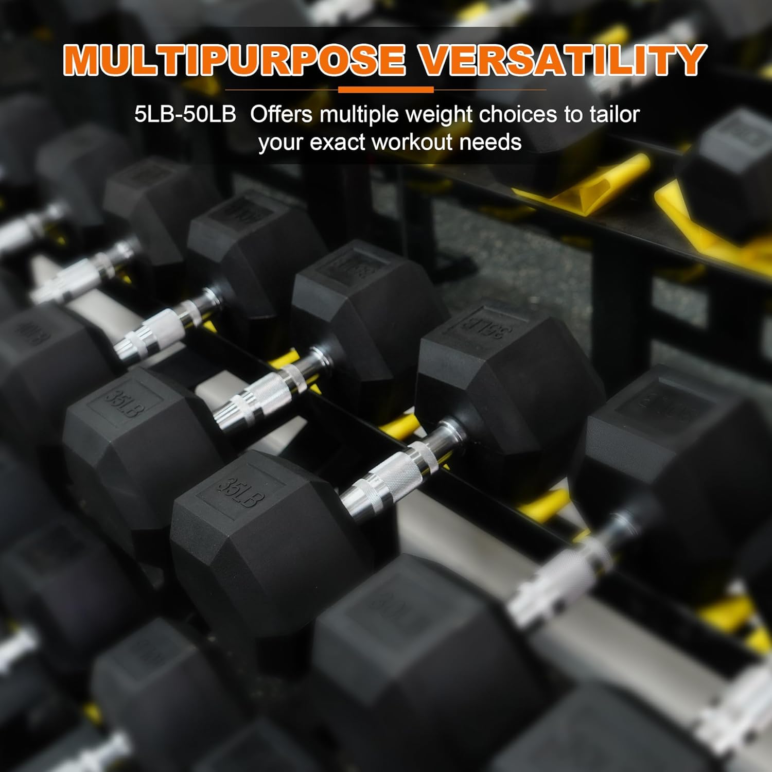 Rubber Hex Dumbbell Set with C - Hex Dumbbell Set 评论和价格