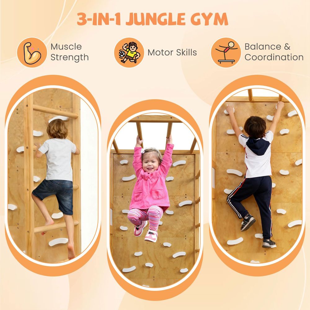 Grove 8in1 Indoor Jungle Gym w - Gymnastic Rings Wooden 评论和价格