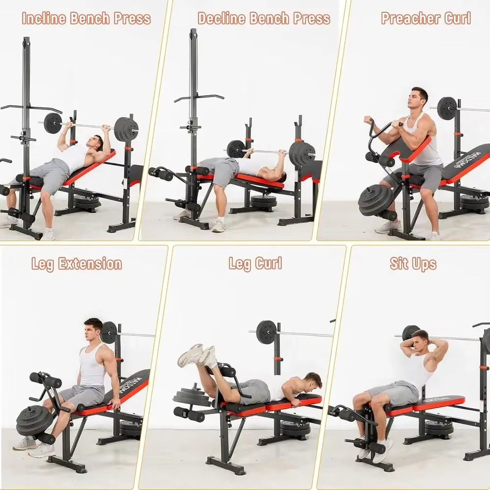 8-in-1 Adjustable Weight Bench - Home Gym Leg Extension 评论和价格