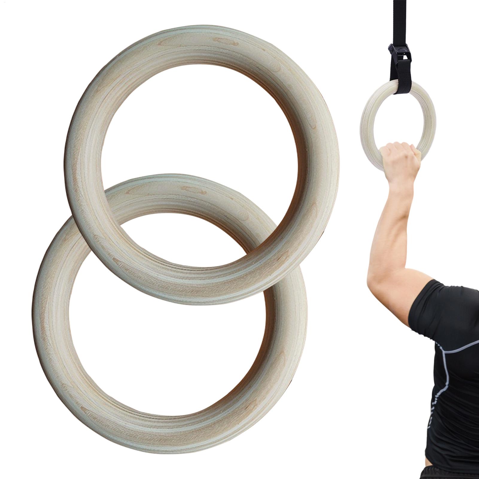 2Pcs/Pairs Wooden Portable Gym - Gymnastic Rings Wooden 评论和价格