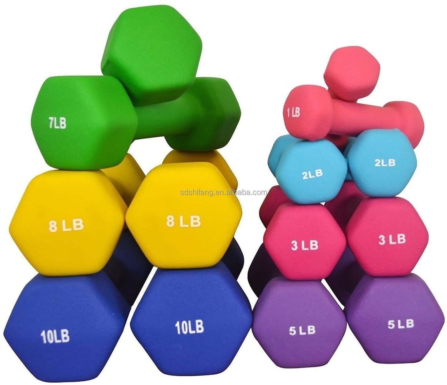 Women Hex Iron Coated Vinyl Du - Hex Dumbbell Set 评论和价格