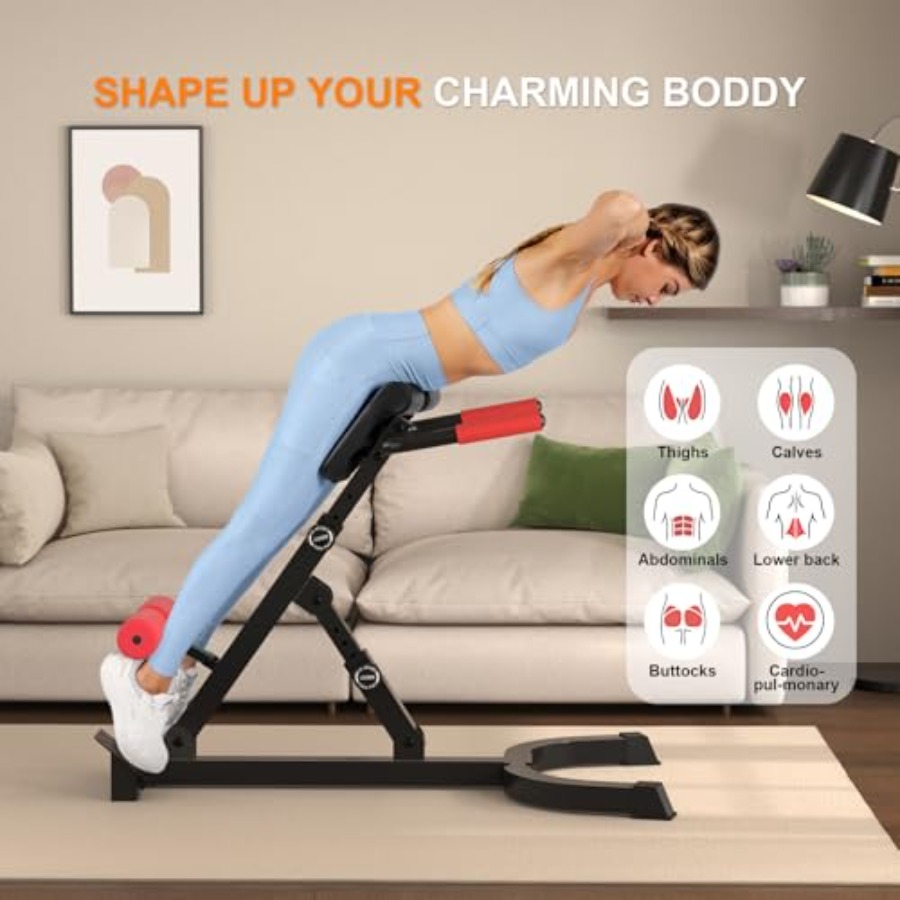 Foldable Roman Chair Back Exte - Home Gym One Machine 评论和价格