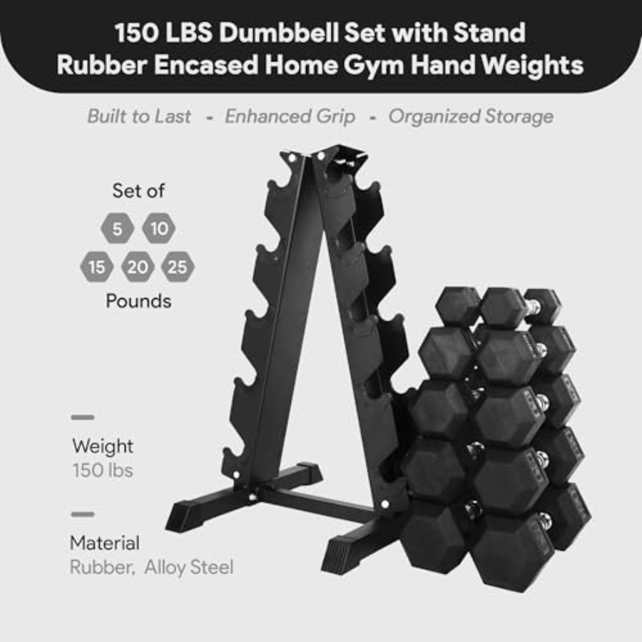 Rubber Coated Hex Dumbbell Wei - Hex Dumbbell Set 评论和价格
