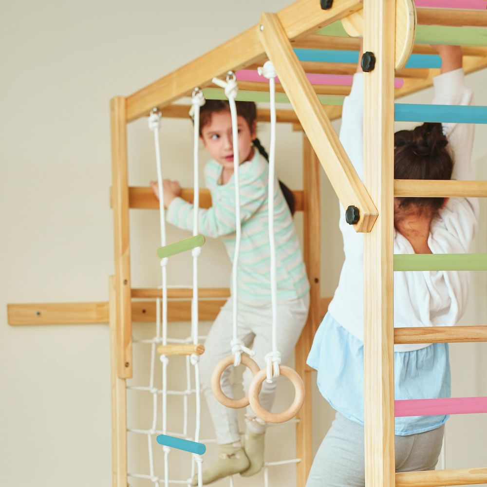 Grove 8in1 Indoor Jungle Gym w - Gymnastic Rings Wooden 评论和价格