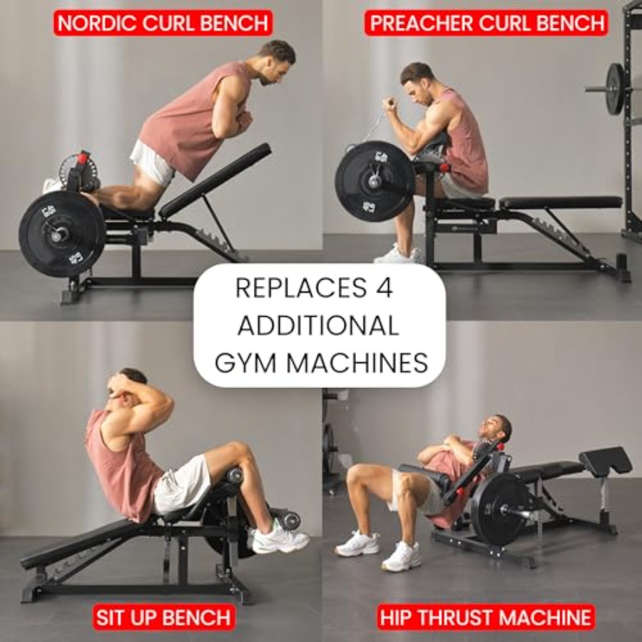 Adjustable Weight Bench with L - Home Gym Leg Extension 评论和价格