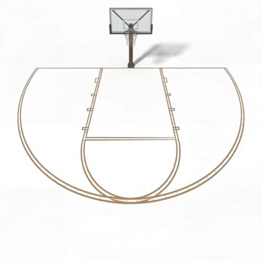 Basketball Court Stencil Kit M - Home Gym And Basketball Court 评论和价格