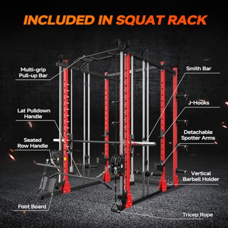 All-in-One Power Rack with Smi - Home Gym One Machine 评论和价格