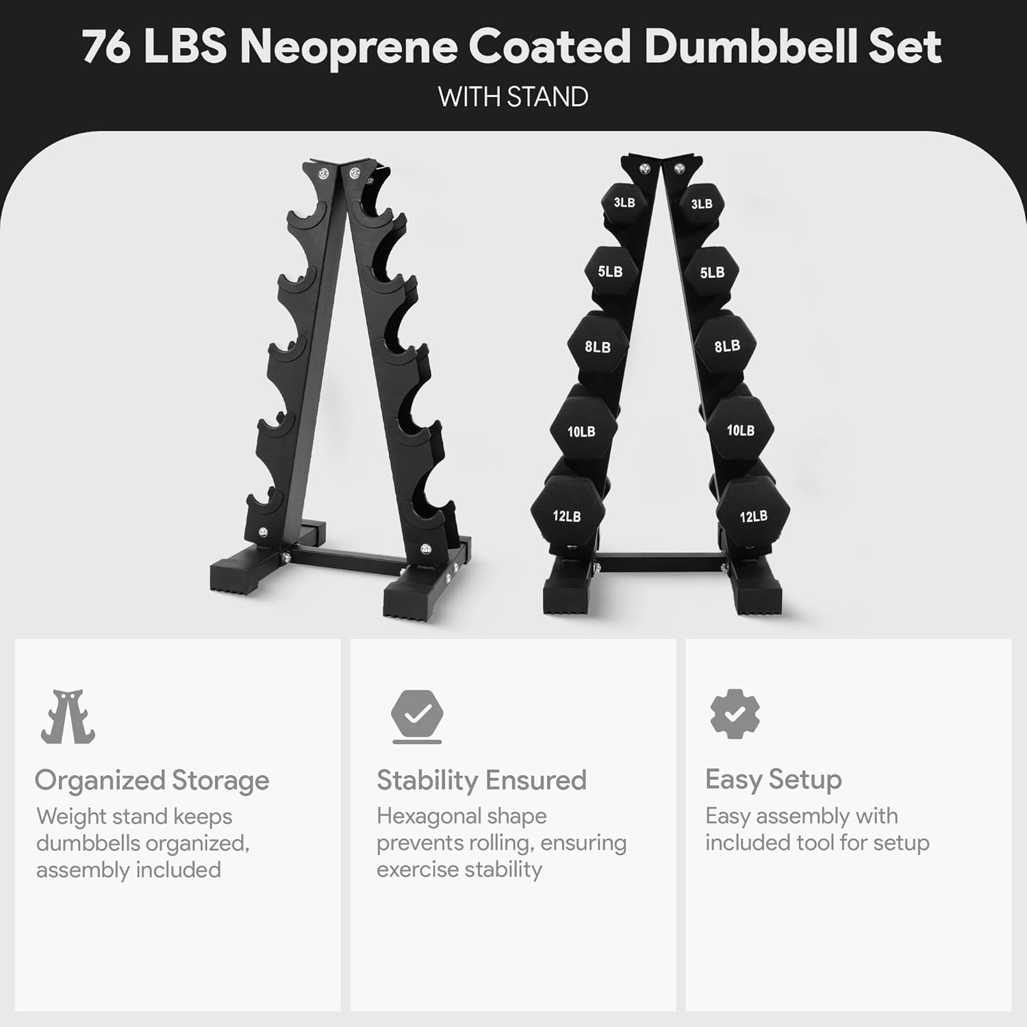 Neoprene Hex Dumbbell Set with - Hex Dumbbell Set 评论和价格