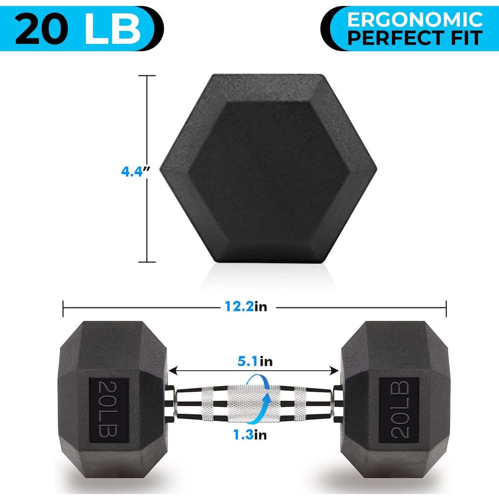 Hex Dumbbells 5, 10, 15, 20, 2 - Hex Dumbbell Set 评论和价格