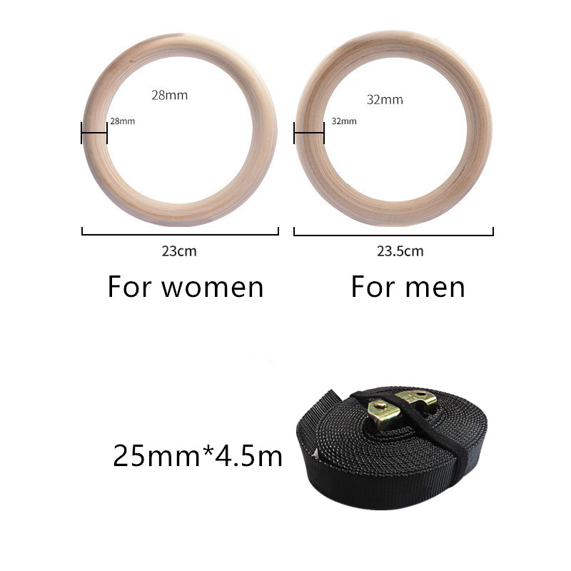 28/32MM Wood Gymnastic Rings N - Gymnastic Rings Wooden 评论和价格