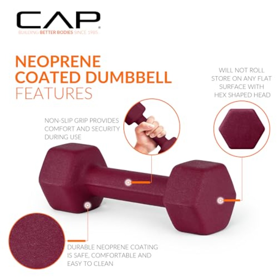 CAP Barbell 60 lb Neoprene Hex - Hex Dumbbell Set 评论和价格